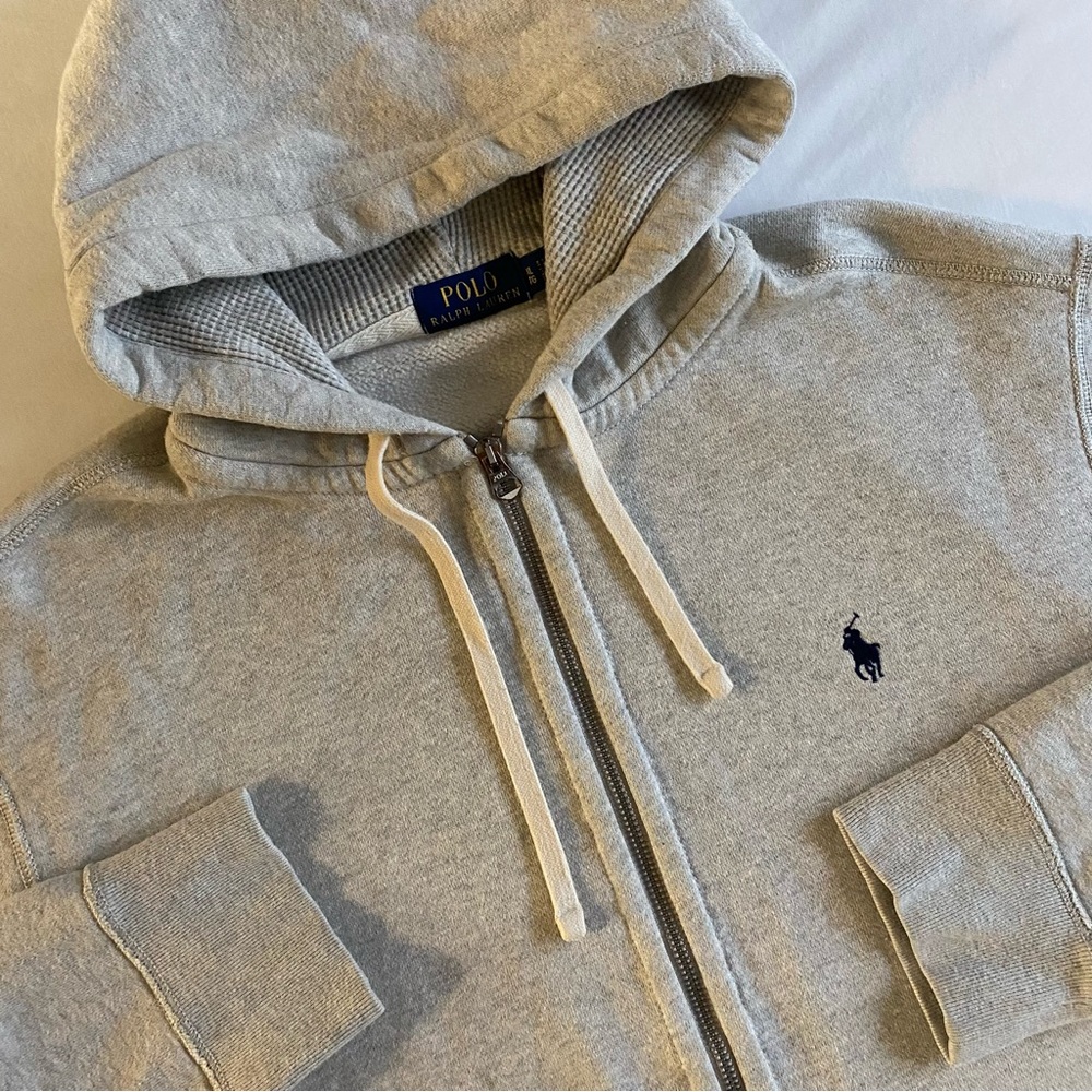 Polo Ralph Lauren Fleece Hoodie Men XL Waffle Thermal Hooded Sweatshirt